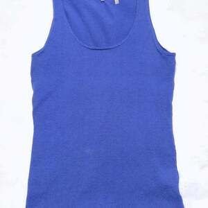 Minnie Rose Royal Blue Cotton Blend Scoop Neck Knit Tank Top
